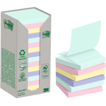 POST-IT Sticky Z-Notes 76 x 76 mm Kleurenassortiment 16 Pak Stuks à 100 Vellen (7100259446)