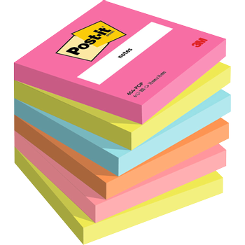 POST-IT Sticky Notes Poptimistic 76 X 76 mm Kleurenassortiment 100 Vellen Pak van 6 (7100259210)