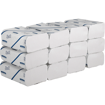 SCOTT Essential Papieren handdoeken Smalle vouw Wit 2-laags 6636 12 Stuks à 220 Vellen (6636)