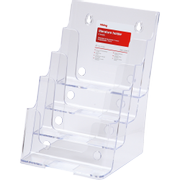 VIKING Folderrek Staand 4 vakken A5 Transparant Plastic 165 x 254 x 159 mm