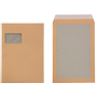 VIKING C4 Kleefstrip Enveloppen met kartonnen rug Bruin 229 (B) x 324 (H) mm Met Venster 110 g/m² Recycled 100 Stuks
