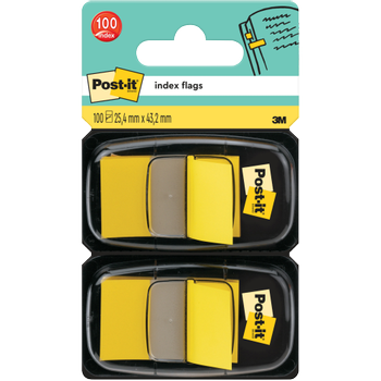 POST-IT Index Rechthoekig 2,54 cm Geel Dual Pack 2 Stuks à 50 Strips (70005078053)