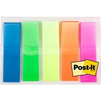 POST-IT Indexen Rechthoekig 1,19 x 4,32 cm Blanco Kleurenassortiment 683HF5 20 5 Stuks à 20 Strips (70005046563)