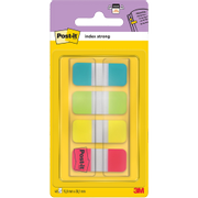 POST-IT Indexen Rechthoekig 1,58 x 3,81 cm Kleurenassortiment Aqua 4 Stuks à 10 Strips