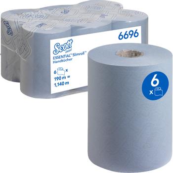 SCOTT Essential Slimroll Papieren handdoeken Rol Blauw 1-laags 6696 6 Rollen à 190 m (6696)