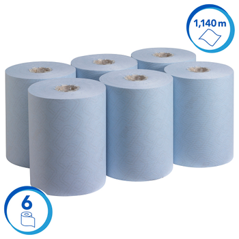 SCOTT Essential Slimroll Papieren handdoeken Rol Blauw 1-laags 6696 6 Rollen à 190 m (6696)