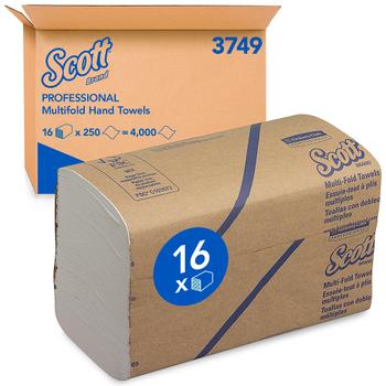 SCOTT PROFESSIONAL Papieren handdoeken Multifold M-vouw Wit 1-laags 3749 16 Stuks à 250 Vellen (3749)