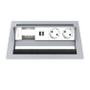 Kindermann CablePort standard² - 4-slot RAL 9006 - 2 sähköä, 1 tupla USB lataus (7492000172)