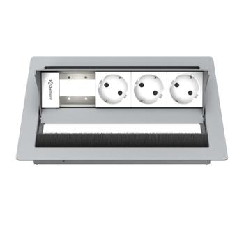 Kindermann CablePort standard² - 4-slot RAL 9006 - 3 sähkö (7492000073)