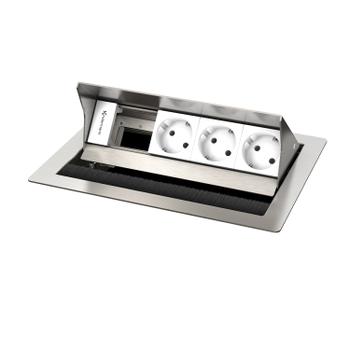 Kindermann CablePort standard² - 4-slot teräs - 3 sähkö (7492000053)