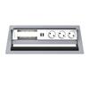 Kindermann CablePort standard² - 6-slot RAL 9006 - 3 sähköä, 1 tupla USB lataus (7492000183)