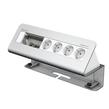 Kindermann CablePort desk² - 6-slot alu - 4 sähköä (7430000064)