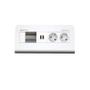 Kindermann CablePort desk² 80 - 4-slot alu - 2 sähkö, 1 tupla USB lataus (7430000352)
