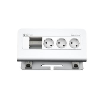 Kindermann CablePort desk² - 4-slot alu - 3 sähköä (7430000053)