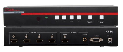 Hall Technologies 4-Input HDMI Seamless Switch - 4-Input HDMI Seamless Switch with Real-time Multiview Modes (SSW-HD-4)