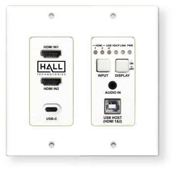 Hall Technologies Discovery 2, 70-meter Transmitter - Discovery 2, 70-meter Transmitter. Double Gang US Wall Plate (HT-DSCV2-70-TX-US)