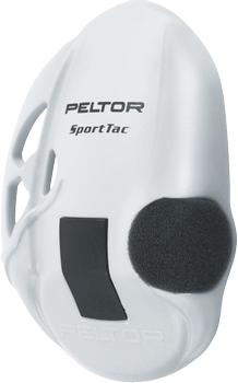 3M Peltor SportTac erstatningsskaller,  hvid, 2stk (210100478VI)
