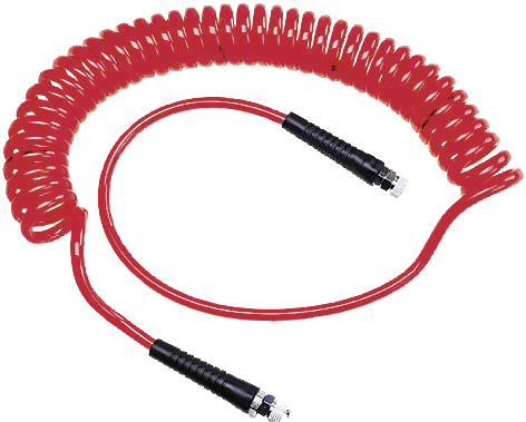 Flowconcept PUR spiralslange rød 6, 5/ 10×2, 5/ 2m,  1/4" fittings (221002)
