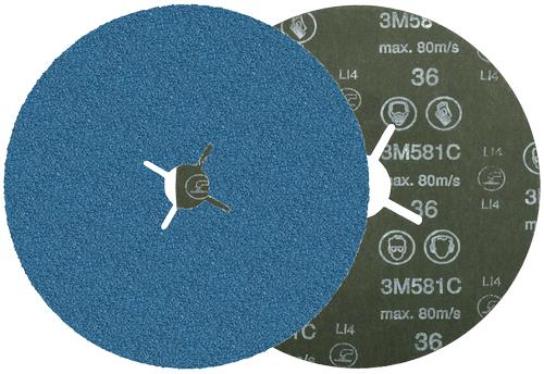 3M Fiberrondel 581C m/slots P36 125mm (PN61755)