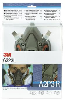 3M Halvmaskesæt 6300 L m/4 filter 650 (650A)