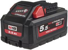 Milwaukee Batteri 18V/5,5Ah High Output Li-ion M18 HB5.5