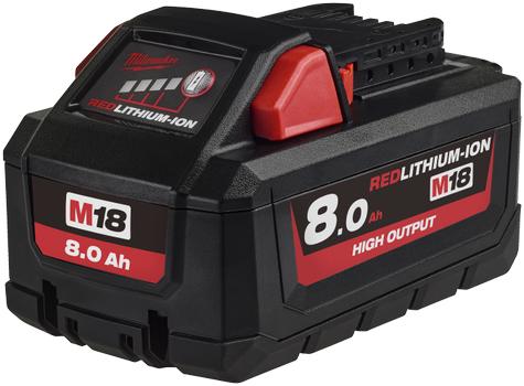 Milwaukee Batteri 18V/8,0Ah High Output Li-ion M18 HB8 (4932471070)