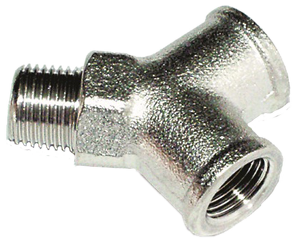 Flowconcept Y-stykke, forniklet messing, 1/4" muf × nip × muf (681202)