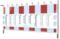 OS Danbom II spærrebom stålforst. plast rød/hvid 1×2m