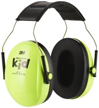 3M Peltor Kid høreværn t/børn, neongrøn m/ hovedbøjle (H510AKGC1)