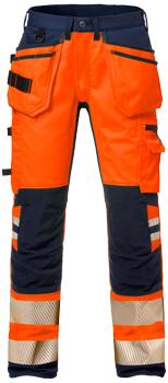Fristads Hi-Vis håndv. stretchbuks kl 2 2707 orang/mar D96 (127734-271-D96)