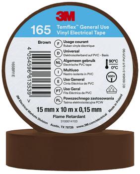 3M Temflex 165 el-vinyltape 15mm×10m brun (165BR1E)