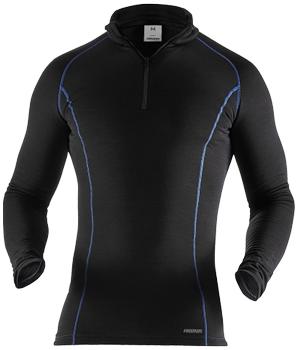 Fristads Polartec T-shirt lynlås/ lange ærmer 7078 sort M (111570-940-M)