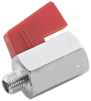 Flowconcept Minikuglehane 3/8" muffe/ nippel,  rødt håndgreb (471404)