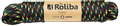 Roliba Genbrugsreb 8mm×15m sort m/rød/grøn/gul nister