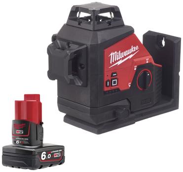 Milwaukee Laser 3-plans 360° grøn, powerpack M12 3PL-601C (4933498861)