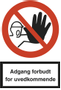 OS Forbudsskilt 'adgang forbudt for uvedk.' plast A4