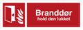 OS Brandskilt alu 105×297mm, Branddør hold den lukket