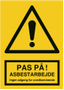 OS Advarselsskilt 'pas på! asbestarbejde' plast A4
