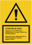 OS Skilt plast A4 Livsfarlig gas åndedrætsværn påbudt