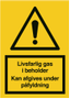 OS Advarselsskilt plast A4 'Livsfarlig gas i beholder