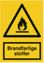 OS Advarselsskilt plast A4 'Brandfarlige stoffer'