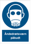 OS Påbudsskilt plast A4 'Åndedrætsværn påbudt'
