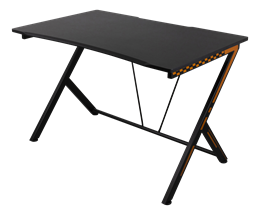 DELTACO pelipöytä, metallijalat, PVC-pinnoite, musta/oranssi