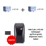 O2O Toiletpapir, Hagleitner, 2-lags, 114m x 9,8cm , Ø13,9cm, hvid, nyfiber, system inkl. GRATIS dispenser