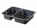 DUNI Plastbakke, Duni, 2-rums kapacitet 1100ml,175x225x43mm PET, sort, karton a 300 stk Fødevaregodkendt