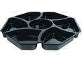 DUNI Indsats t/plastbakke, Duni Octaview 7-rums,284x284x25mm PS, sort, karton a 150 stk Fødevaregodkendt