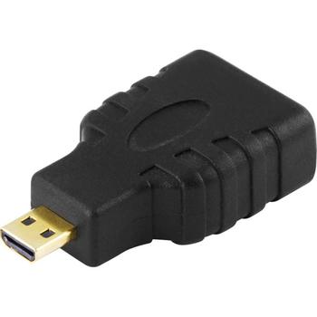 DELTACO HDMI High Speed with Ethernet adapter, Micro HDMI ha - HDMI hu (HDMI-24)