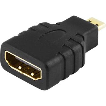 DELTACO HDMI High Speed with Ethernet adapter, Micro HDMI ha - HDMI hu (HDMI-24)