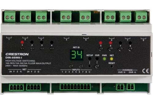 Crestron DIN Rail High-Voltage Switch with Digital Inputs (DIN-8SW8-I)