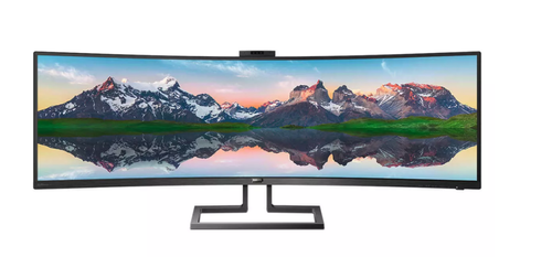 PHILIPS Brilliance P-line 499P9H - LED monitor - curved - 49" (48.8" viewable) - 5120 x 1440 Dual Quad HD @ 60 Hz - VA - 450 cd/m² - 3000:1 - DisplayHDR 400 - 5 ms - 2xHDMI, DisplayPort,  USB-C - speakers - (499P9H/00)